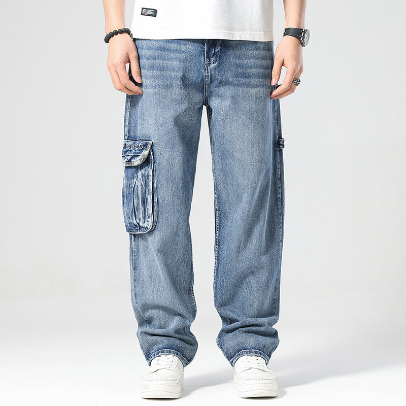 Men's Nostalgic Retro Multi-pocket Jeans