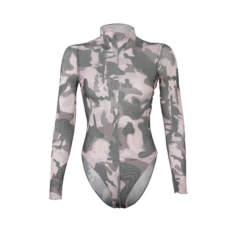 Mesh headpiece bodysuit