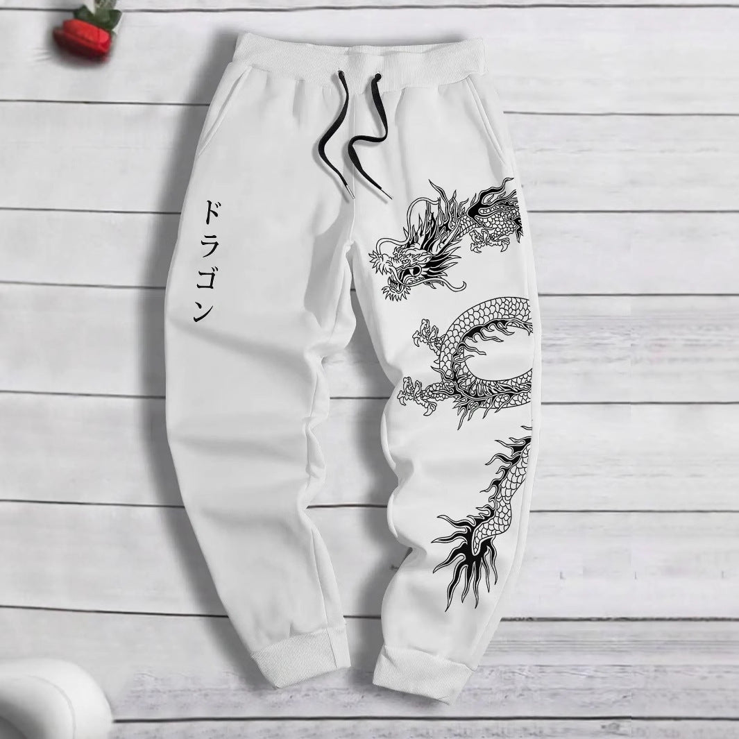 Men's Printed Loose Lace-up Sweatpants