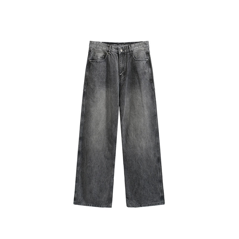 Men's Washed Wide Leg Jeans
