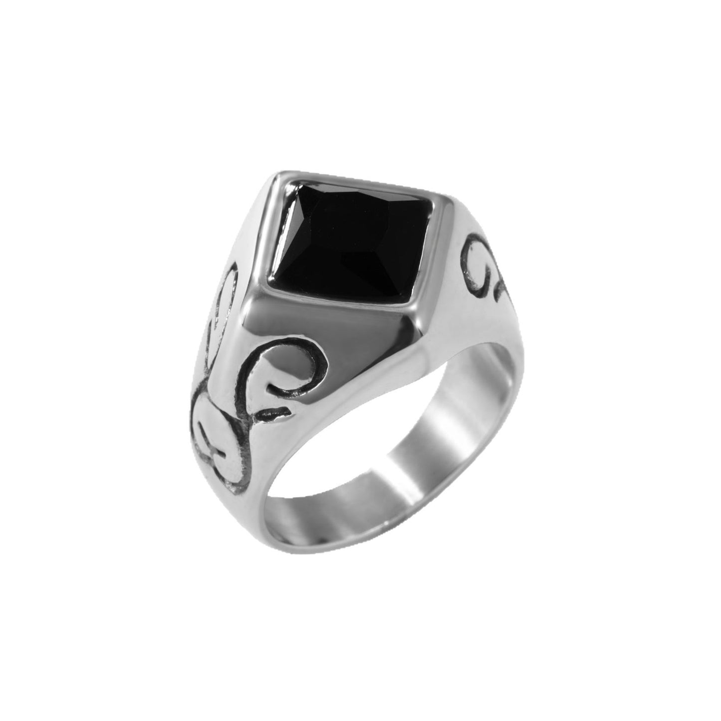 Square Twisted Ring Titanium Steel Ring For Men