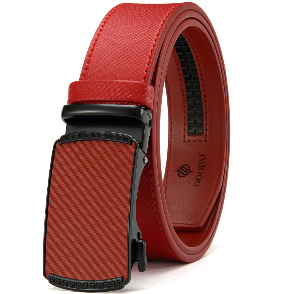 Men's Leather Belt w/ Alloy Automatic Buckle