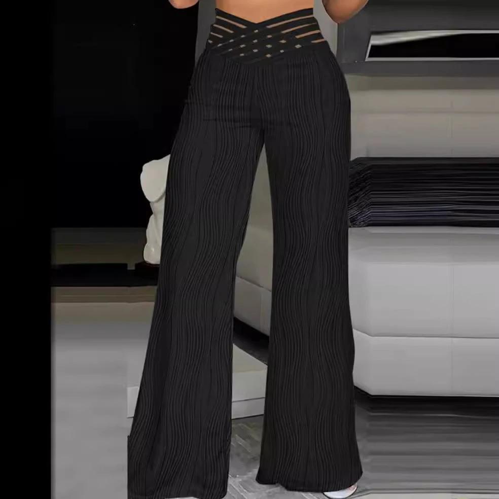 Jacquard Stretch Fabric Bootcut Pants Women by GJG Denim