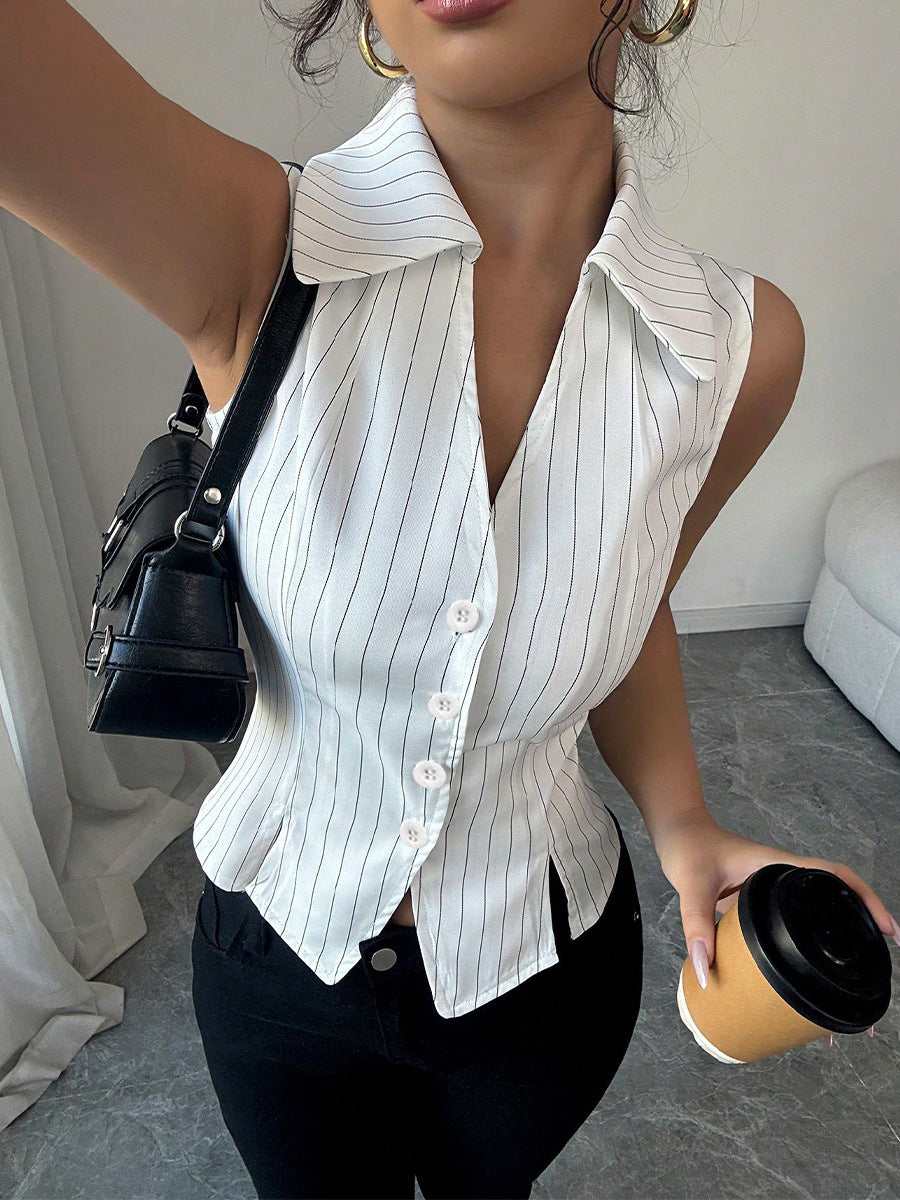 Striped Sleeveless Shirt