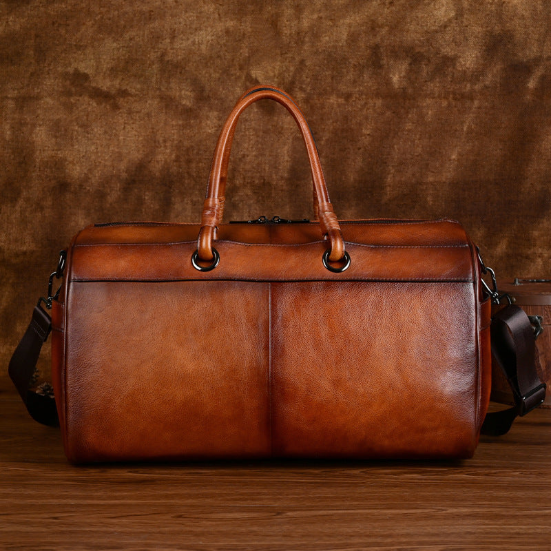 Men's Top Layer Leather Bag Handmade Retro Large Capacity