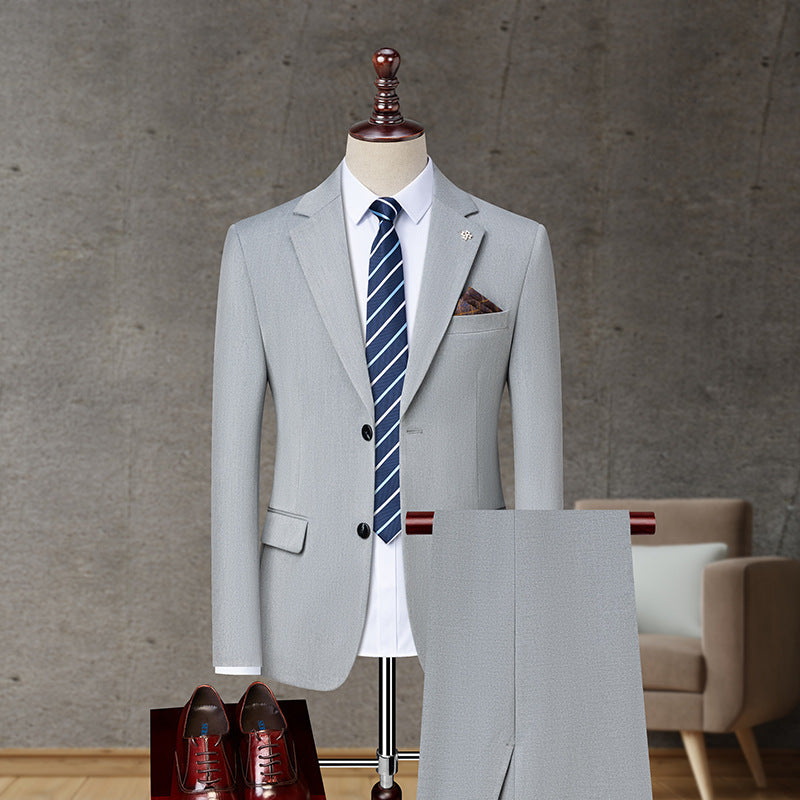 Men's Solid Color Business Casual Non-ironing Suit