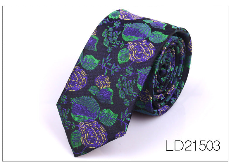 Men's Casual Fashion 6cm Flower Graffiti Tie