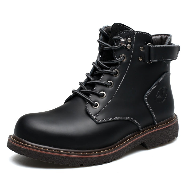 Men's Fleece-lined Martin Boots Casual Mid-top