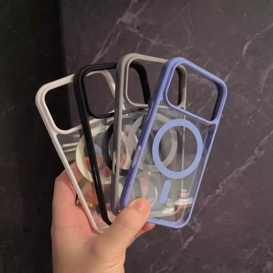 Non-yellow Phone Case Transparent Magnetic Ultra-thin Drop-resistant Protective Cover
