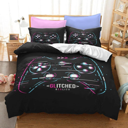 Game Controller Pattern Printed Bedding Duvet Cover Three-Piece Set by GJG Denim