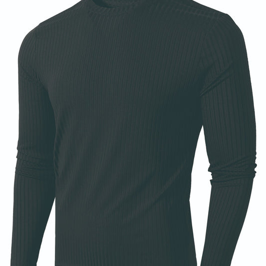 Men's Striped Fabric High Elastic Breathability Long Sleeve Shirt