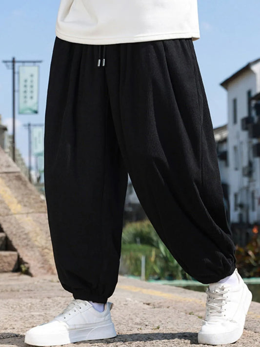 Men's Plus Size Drawstring Corduroy Joggers