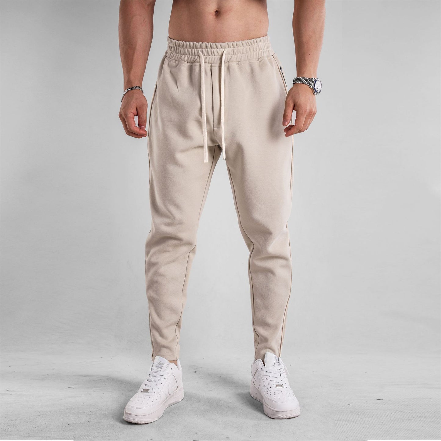 Men's Slim Fit Leg Opening Ankle Zipper Sweatpants