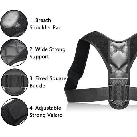 Adjustable Posture Corrector Back Support Strap Brace Shoulder Spine Support Lumbar Posture Orthopedic Belt by GJG Denim