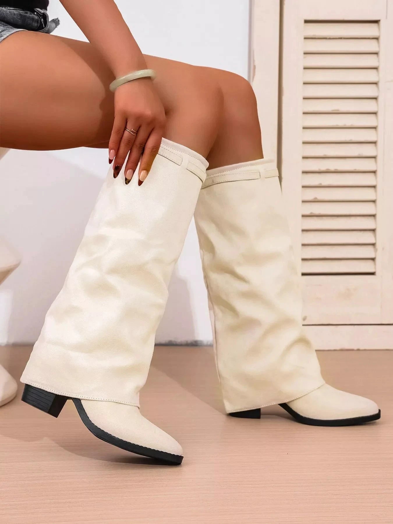 Point Toe Block Heels Boots by Coco’s Tee Boutique