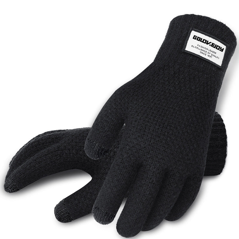 Men's Fall and Winter Knitted Yarn Gloves
