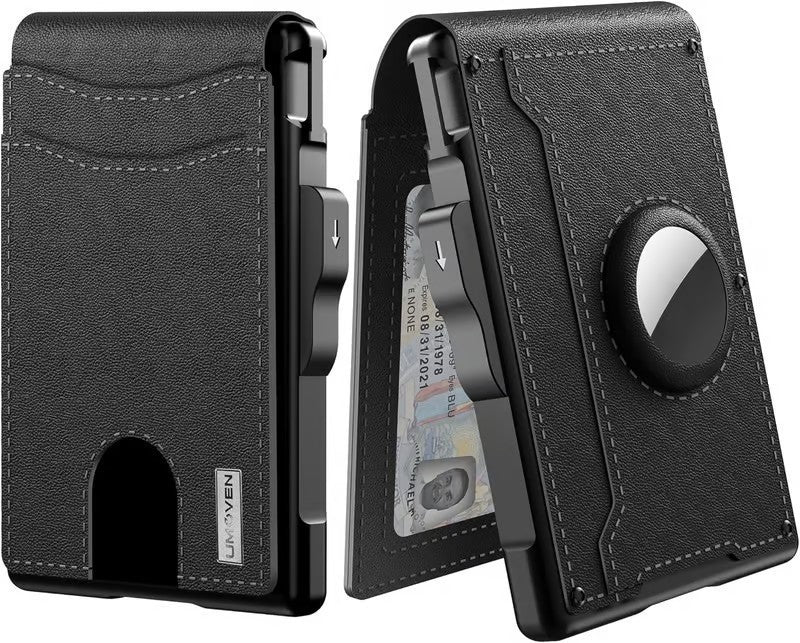 Men's Card Holder Large Capacity Flip Carbon Fiber Metal Cartridge