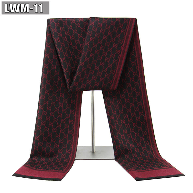 Men's Cashmere Autumn And Winter Business Plaid Scarf