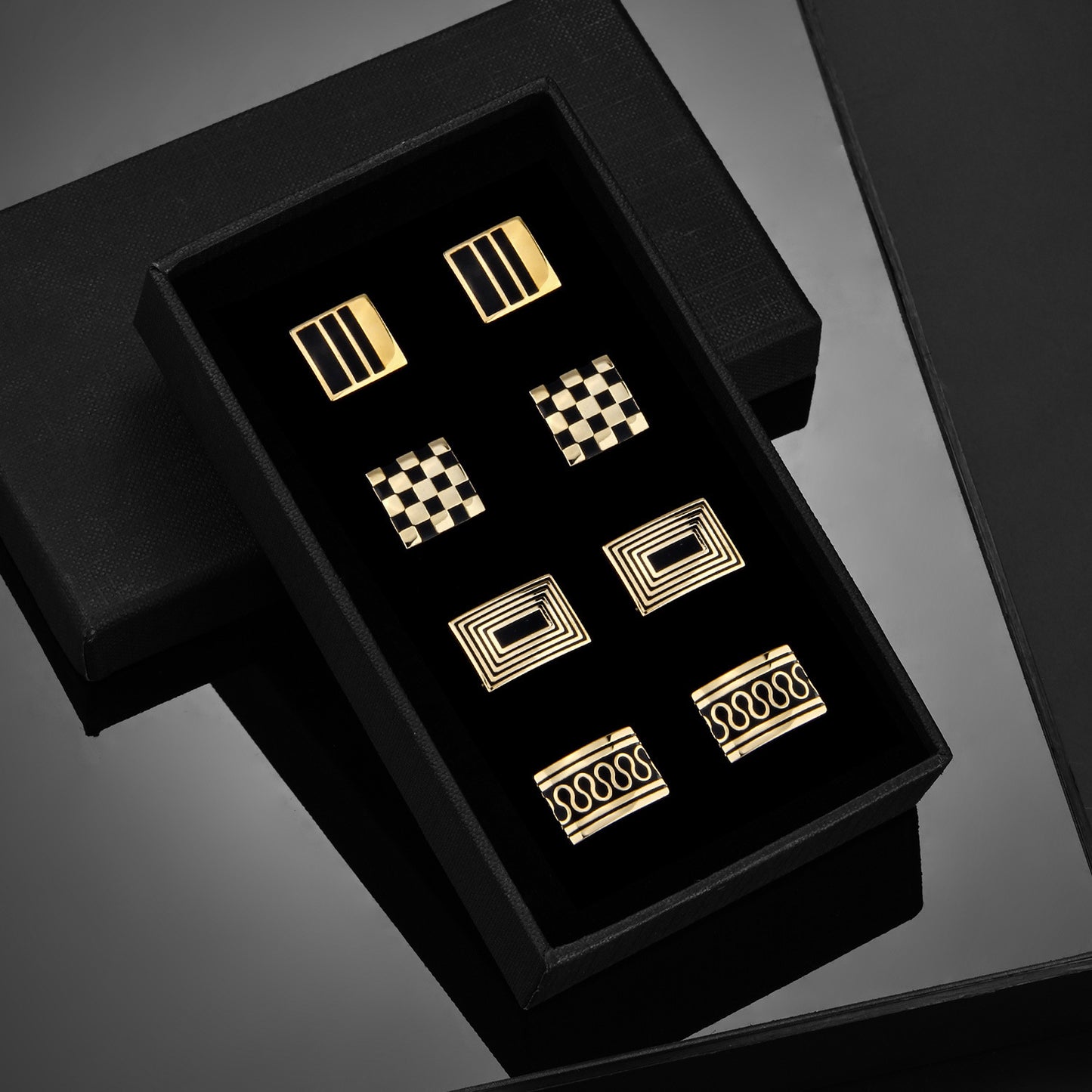 Enamel Gold Plated Copper Cufflinks For Men