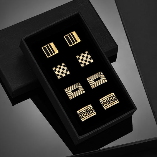 Enamel Gold Plated Copper Cufflinks For Men