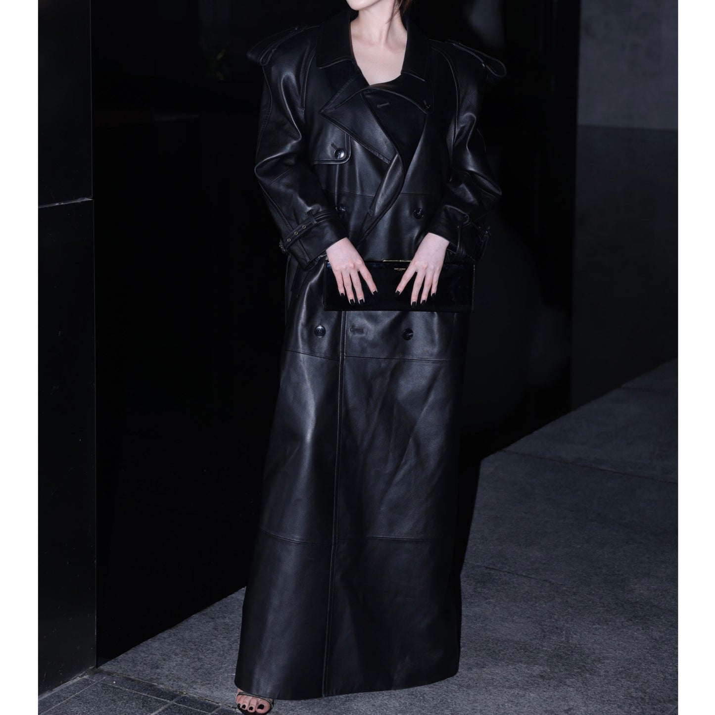 Autumn And Winter New Sheepskin Fried Street Handsome Trench Coat