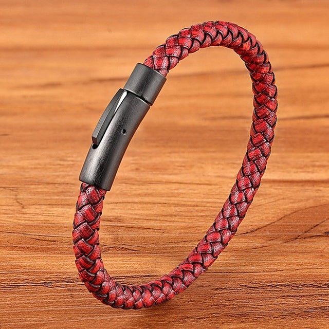 Men's Braided Stainless Steel Clasp Bracelet