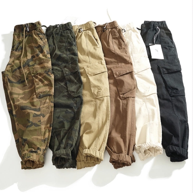 Men's Multi-pocket Stretch Worn Looking Washed-out Loose Cargo Pants