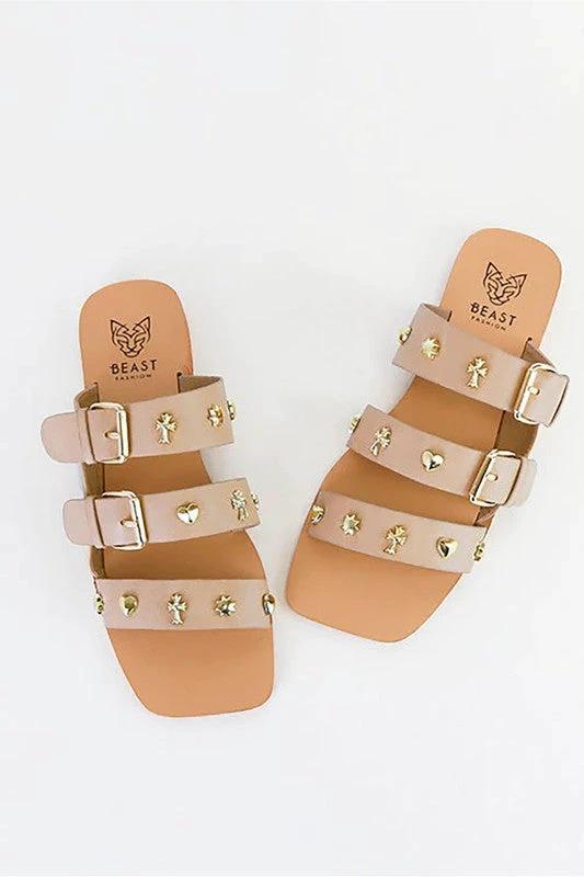 D-LANA-02-STUDED, FLAT, SANDALS by Coco’s Tee Boutique