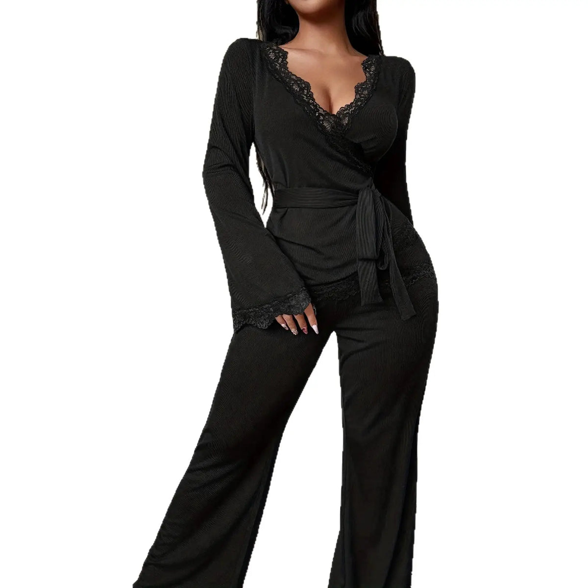 Womens Sexy Lace Top And Pants Set by GJG Denim