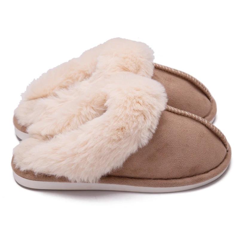 Fur Furry Slippers Women Winter Warm Plush House Shoes by GJG Denim