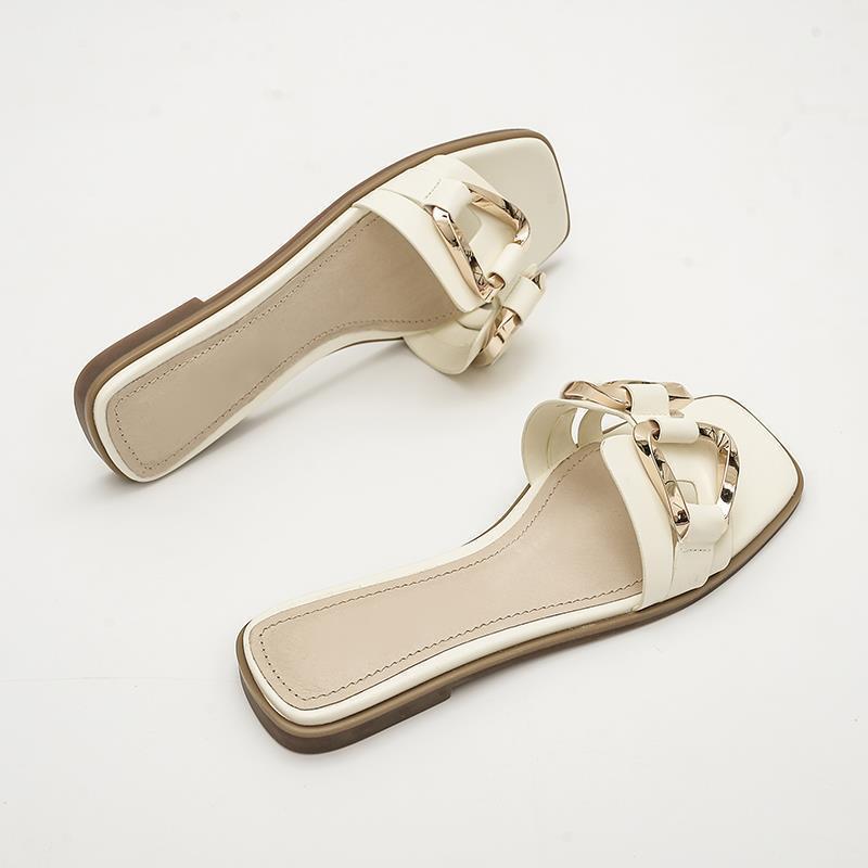 Flat sandals gold hardware