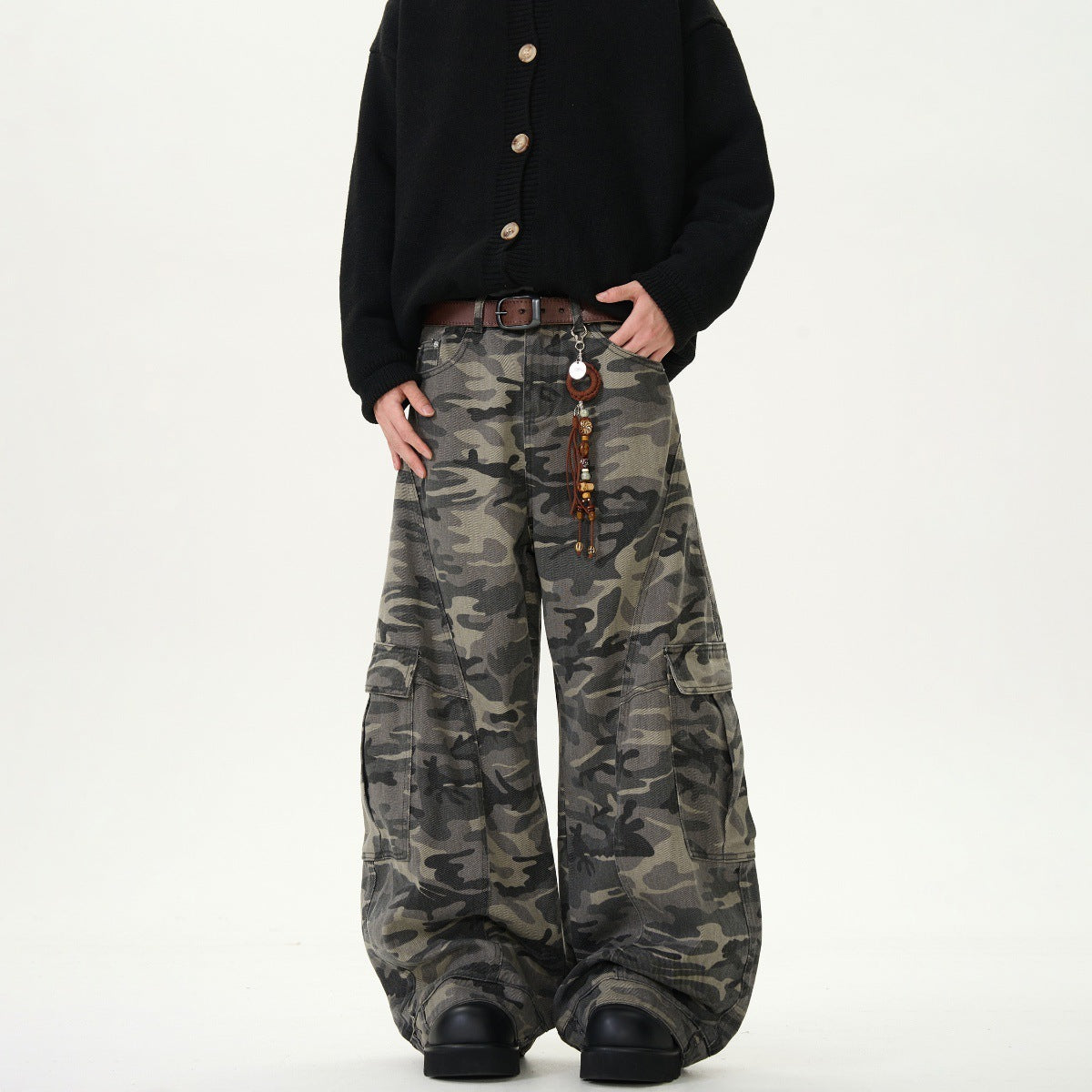 Men's Camouflage Loose Casual Retro Machete Jeans