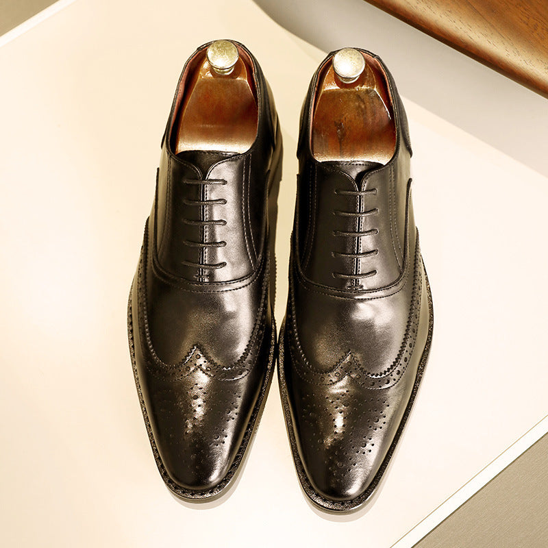 Men's Leather Oxford Shoes Rubber Sole