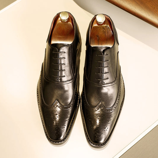 Men's Leather Oxford Shoes Rubber Sole