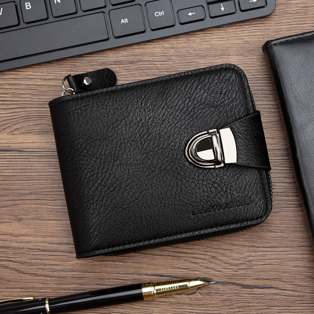 Multifunctional Multiple Card Slots Zipper Wallet For Men
