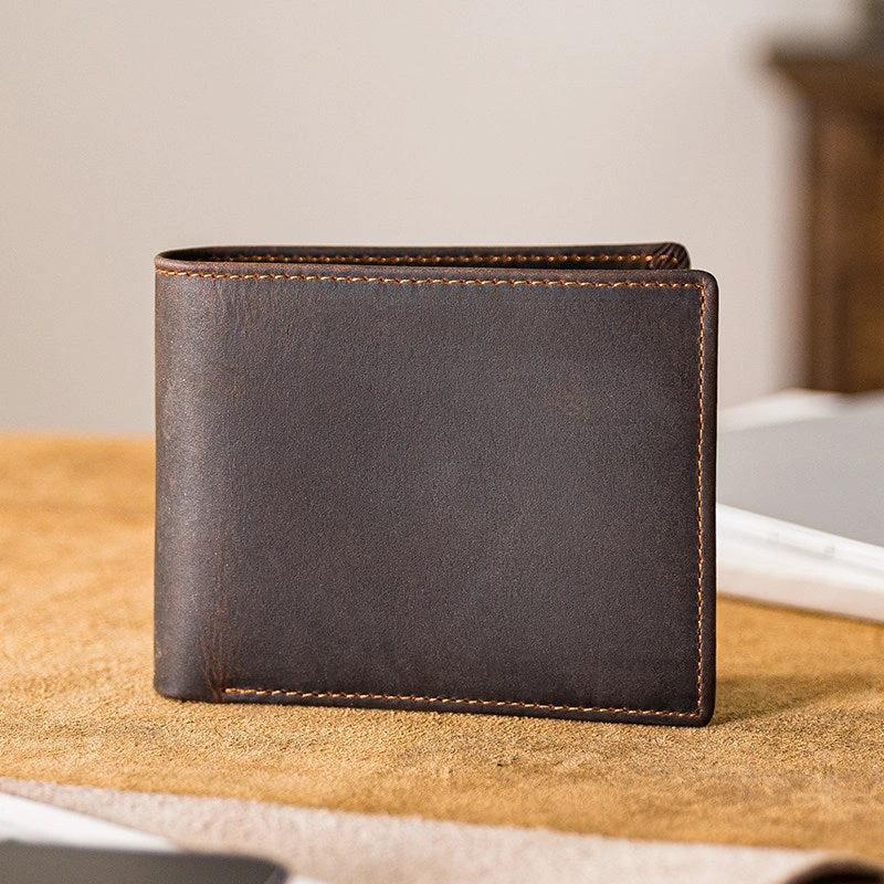 Full-grain Cowhide Vintage-style Wallet For Men by GJG Denim
