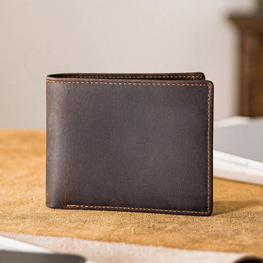Full-grain Cowhide Vintage-style Wallet For Men by GJG Denim