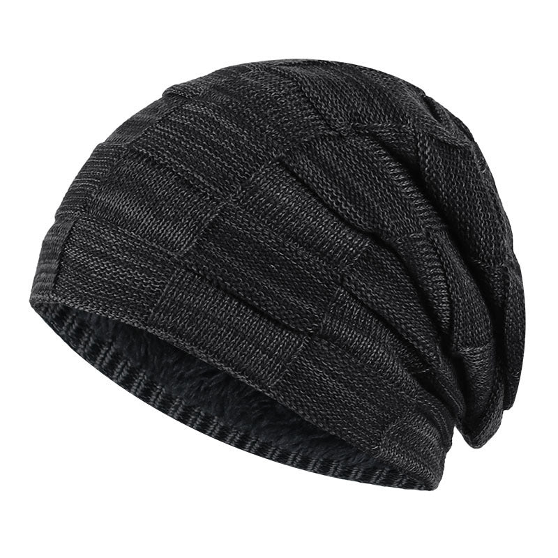 Fashion Plus Velvet Thick Knitted Warm Hat For Men