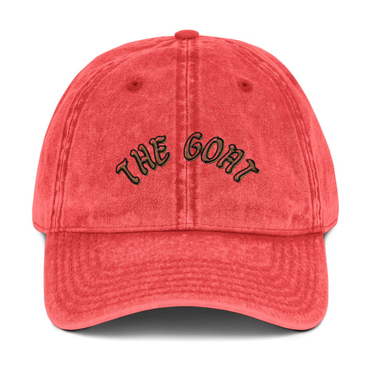 Vintage Embroidered Cap - 'The GOAT' Adjustable Hat