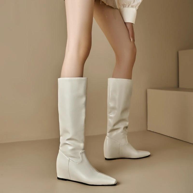 Womens Winter Wedge Heel Pointed-Toe Shoes by GJG Denim