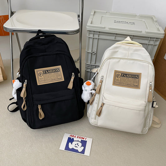 Men's Solid Multi-pocket Backpack Large Capacity