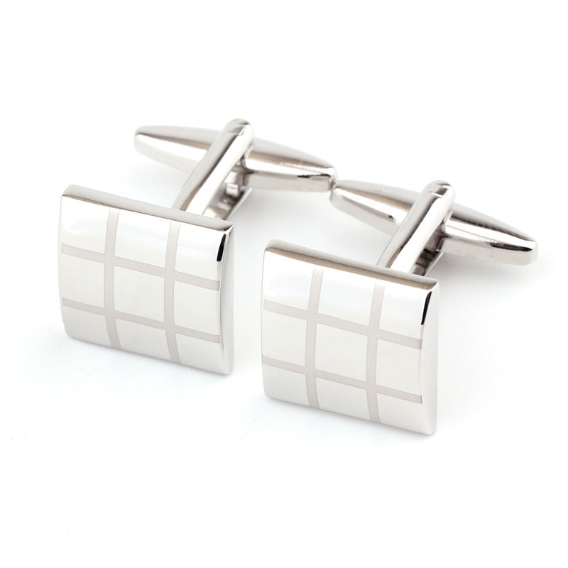 Men's Square Plaid Cufflinks
