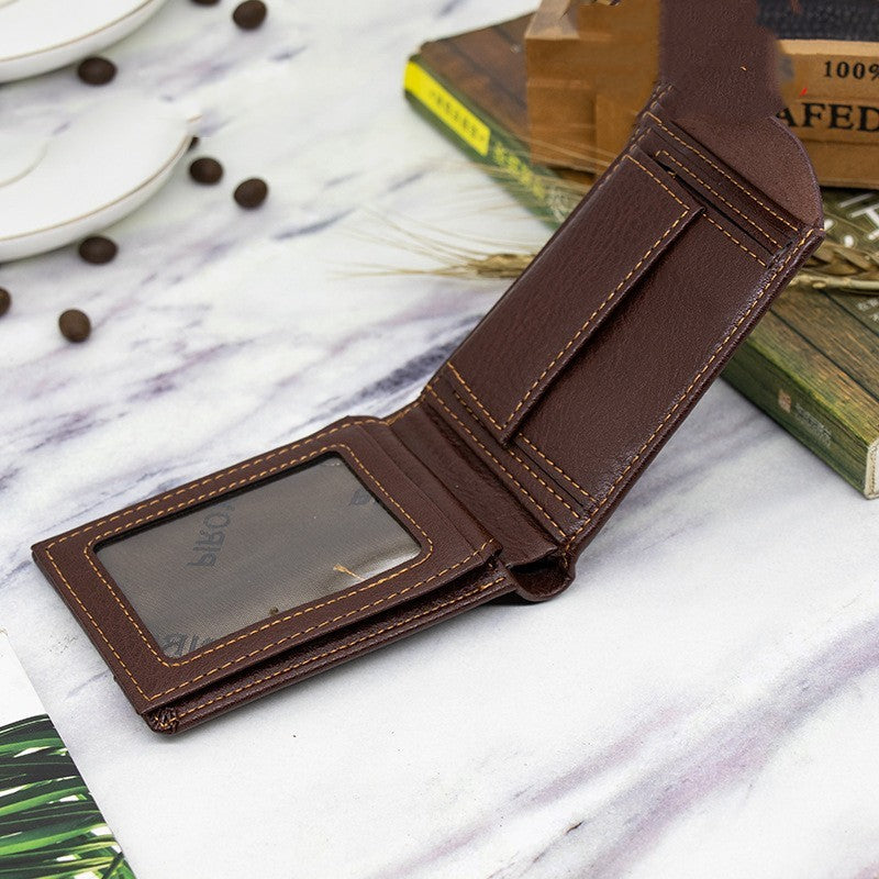 Short Horizontal Wallet Multifunctional PU Leather Wallet For Men