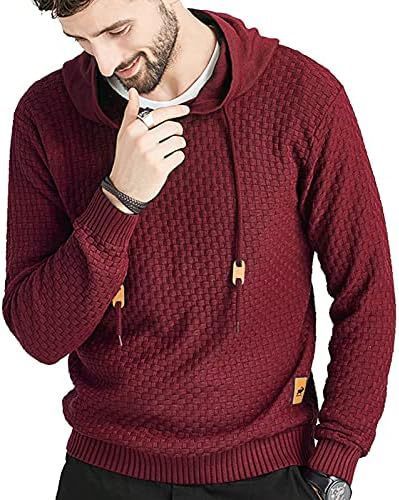 Men's Long Sleeve Solid Color Hooded Sweater