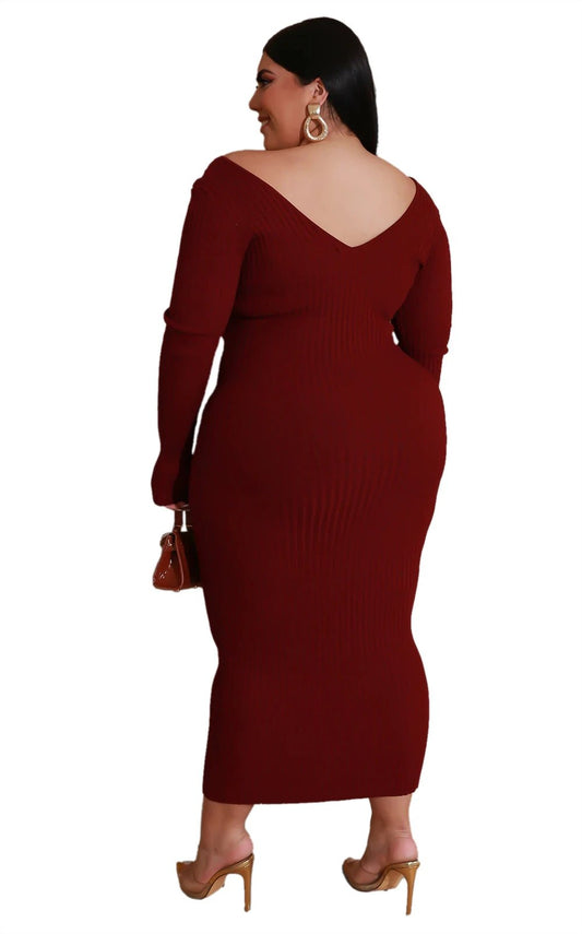 Plus size V-neck dress by GJG Denim