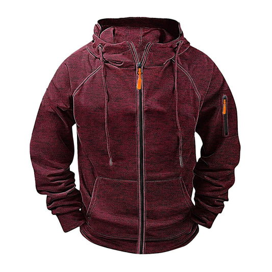 Men's Loose Leisure Hooded Zip-up Sweater