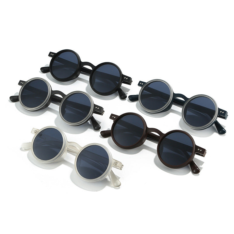 Adjustable Zoom Round Frame Polarized Sunglasses For Men