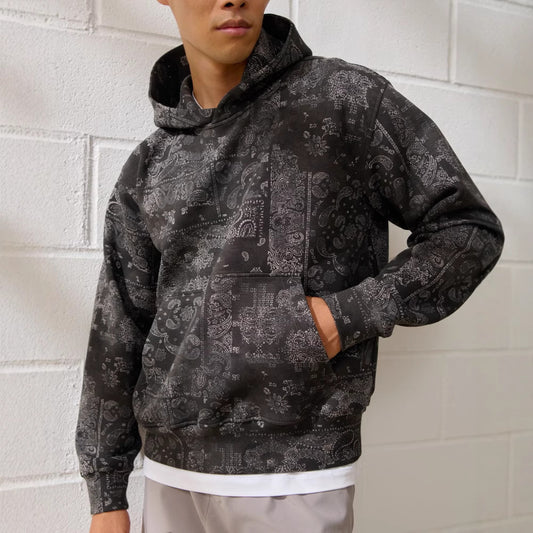 Men's Printed Paisley Design Hoodie