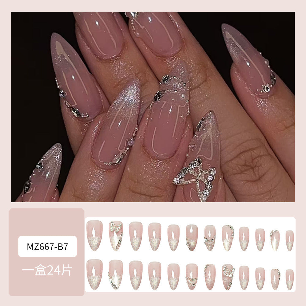 Butterfly Nail Sticker Hot Girl Cat Eye Diamond Wearing Armor