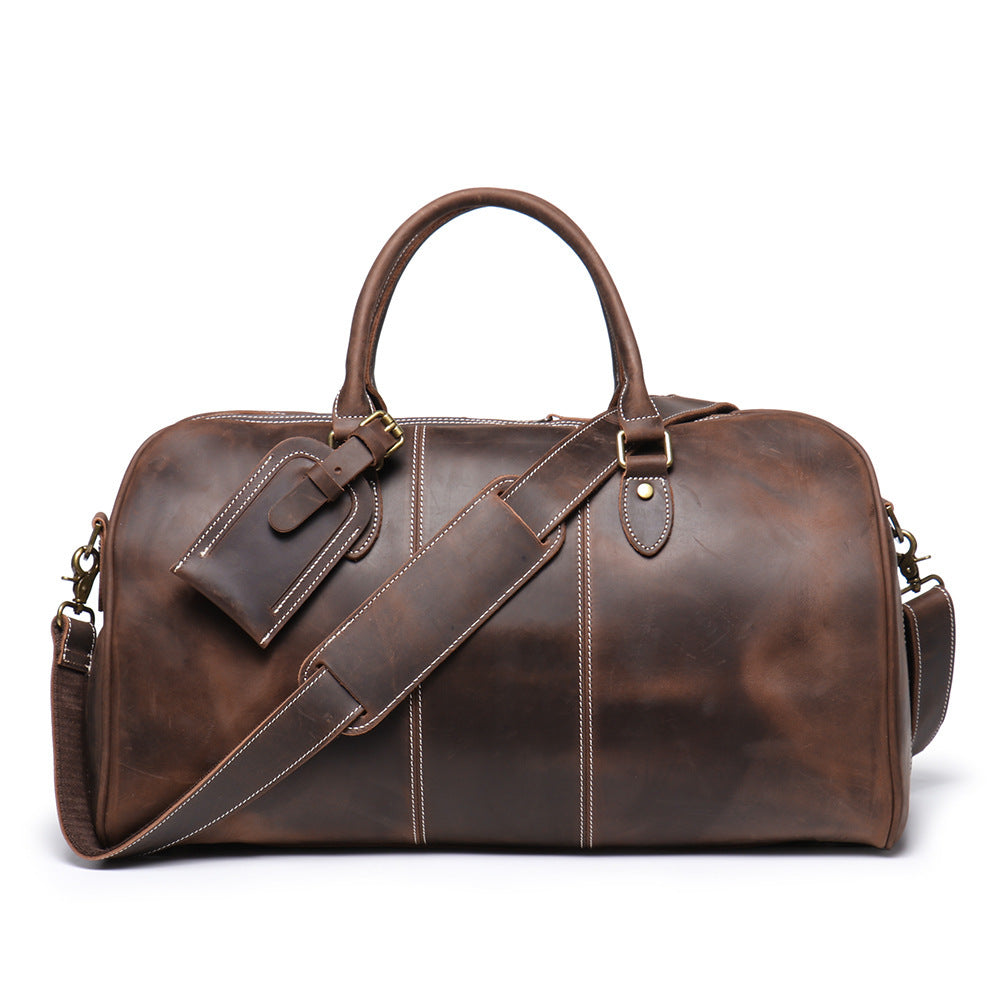 Retro Men's Genuine Leather Portable Travel Bag